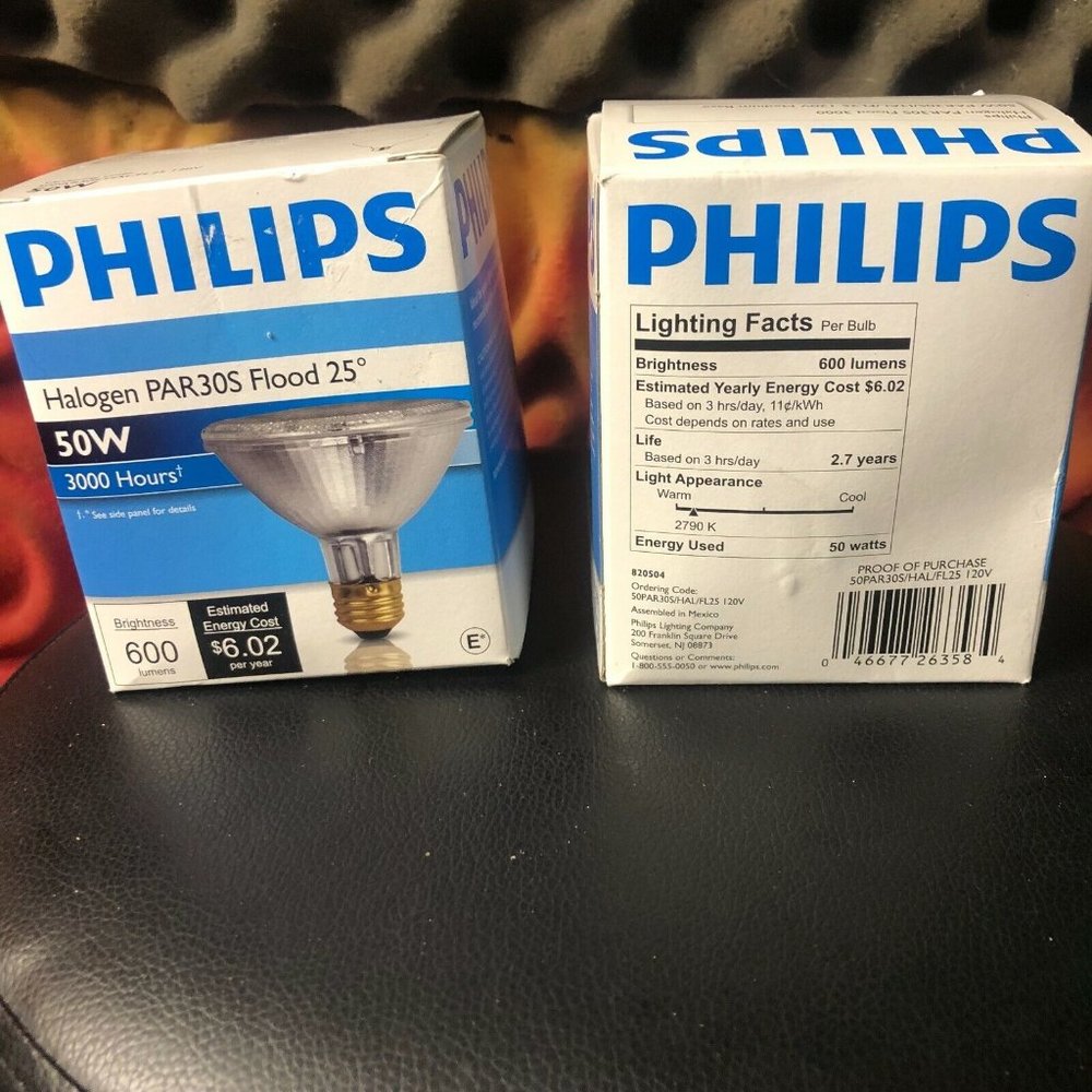 PHILIPS HALOGEN 50 Watt PAR30S FLOOD LAMP LIGHT BULB 25-Degree 300 hours
